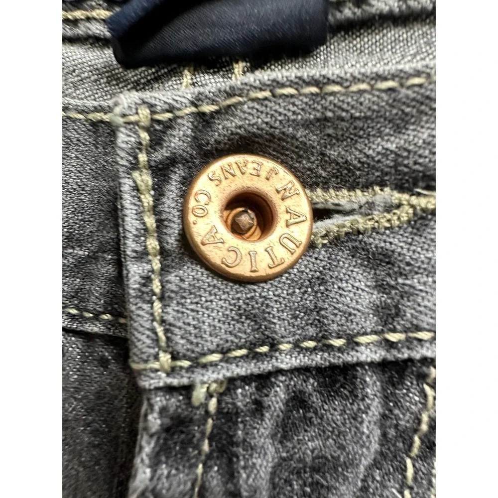 VTG Nautica Jeans Company Jeans Mens 36x32‎ Gray Denim Straight Leg Paint Marks